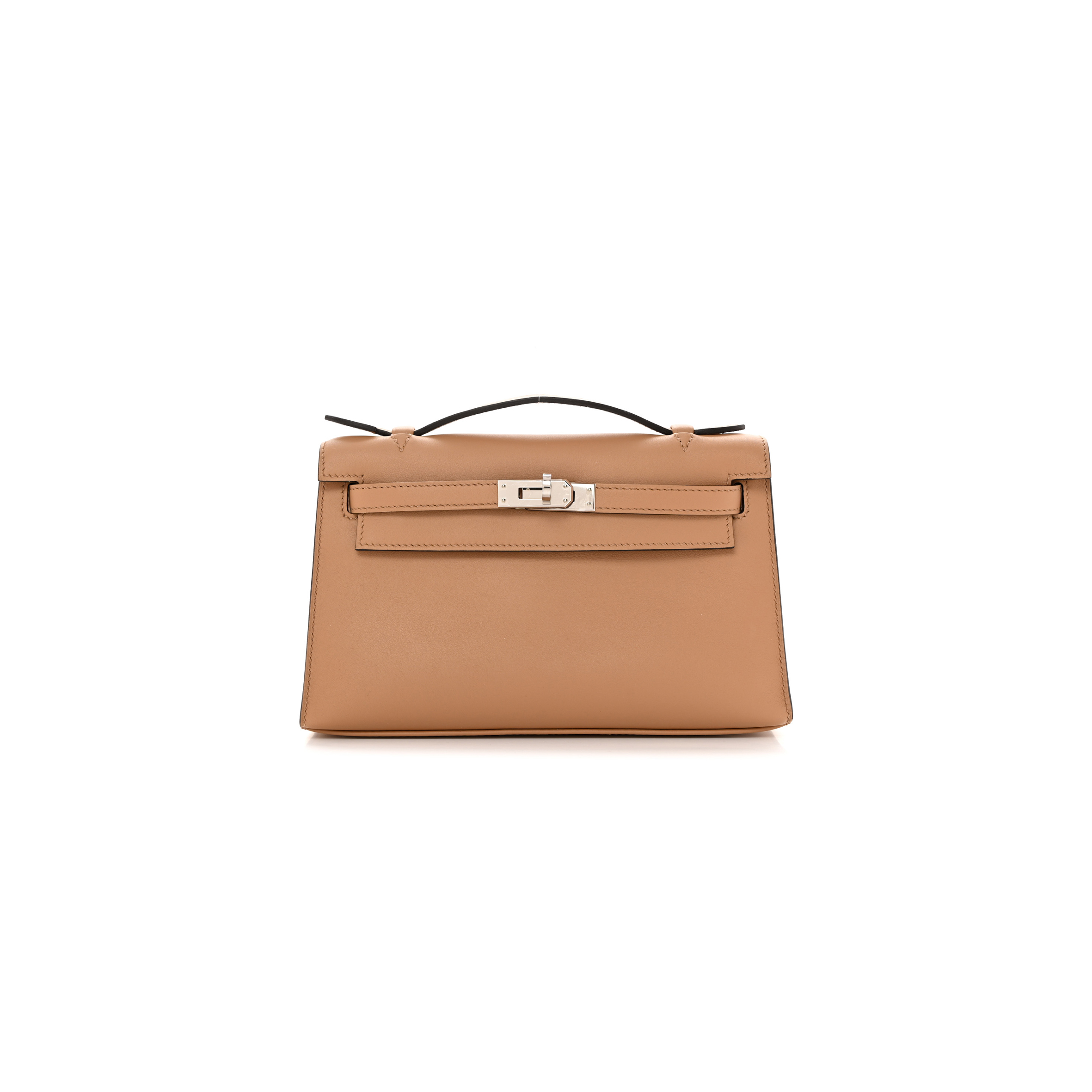 HERMÈS KELLY POCHETTE CHAI SWIFT PALLADIUM HARDWARE (22*14*7cm)